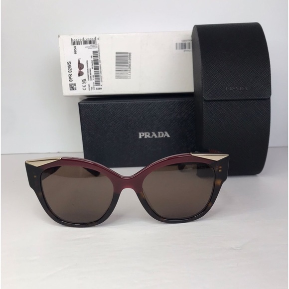 Authentic New Dark Brown Cat Eye Ladies Sunglasses PR 02WSF 07C0D1 56 - Picture 9 of 13
